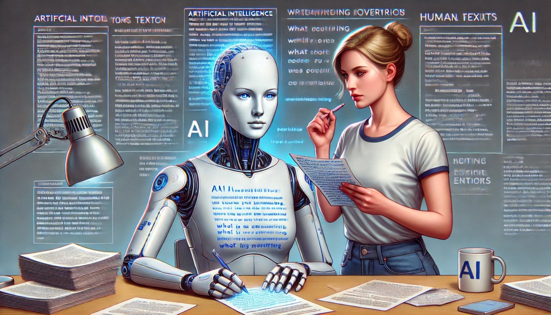 IA escribiendo a las órdenes de una humana